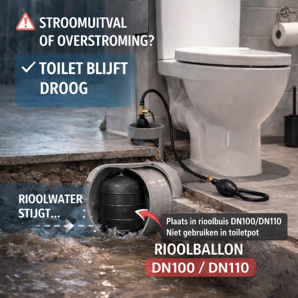 Rioolballon DN100 / DN110 – Opblaasbare Riool Afsluiter